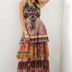 Bohemian Floral Maxi Dress in Multicolor